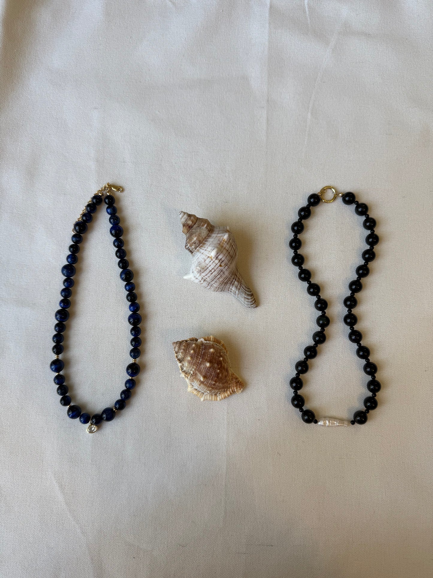 Lora Obsidian Bead Necklace