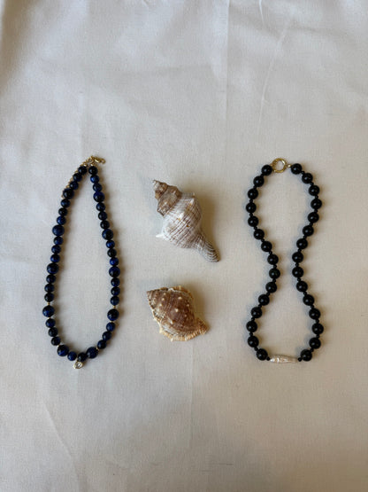 Lora Obsidian Bead Necklace