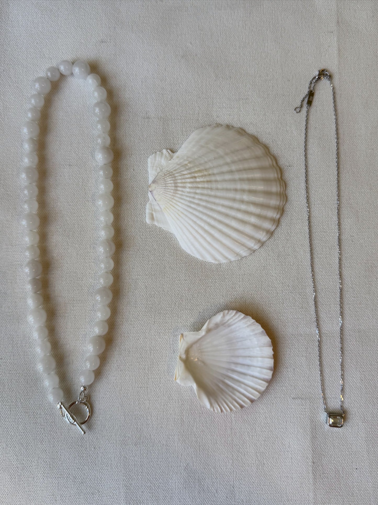 Esme White Jade Bead Necklace