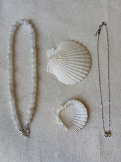 Esme White Jade Bead Necklace