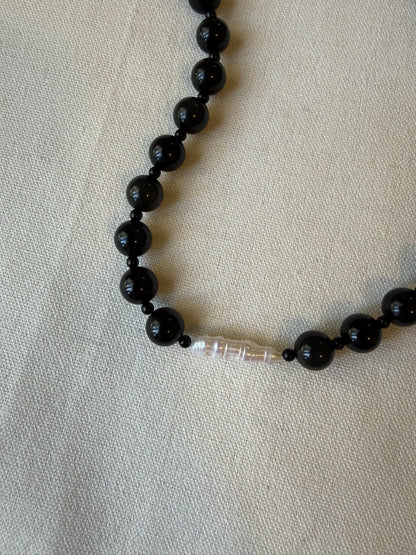 Lora Obsidian Bead Necklace